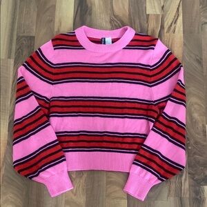 Divided S Size Colorful Striped Sweater